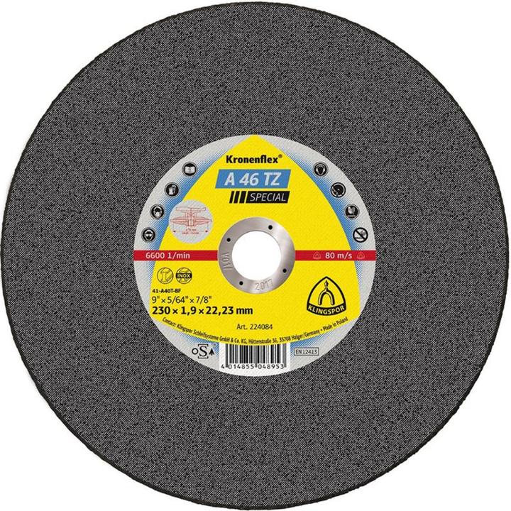 Actual product image Klingspor Cutting disc INOX A 46 TZ Special Ø 180x22,23 mm (46)