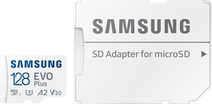 Actual product image Samsung EVO Plus (128 GB, microSDXC, U3, UHS-I)