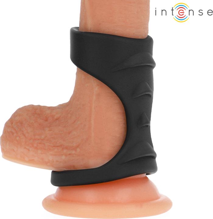 Actual product image Intense Theo Doppelter Penisring Aus Silikon Schwarz Modell 3 (4 cm)