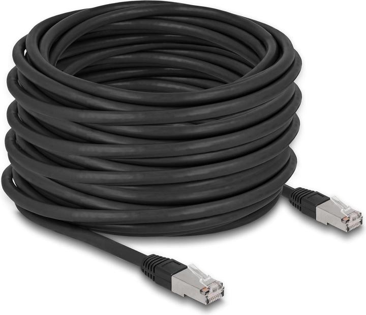 Produktbild Delock RJ45 Netzwerkkabel Cat.6A S/FTP PE Outdoor 20 m schwarz (S/FTP, CAT6a, 20 m)
