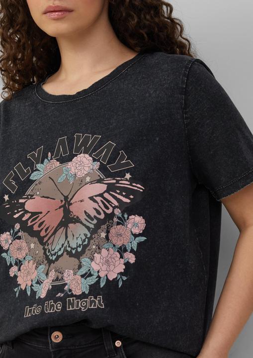 Produktbild S.Oliver T-Shirt Baumwollshirt mit Frontprint in gewaschener Optik (50)