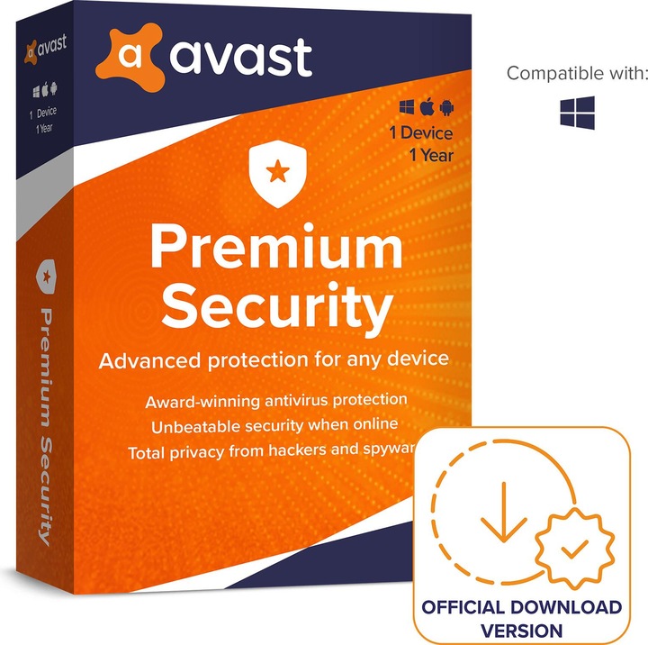 Actual product image Avast Premium Security (1 User, 1 Devices/Users, 12 months)