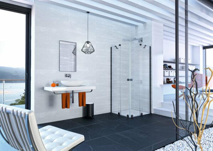 Actual product image Hüppe HÃPPE Xtensa pure sliding back door 2-piece (1/2), width:120cm, hinged right (211 cm, 120 cm, 200 cm)