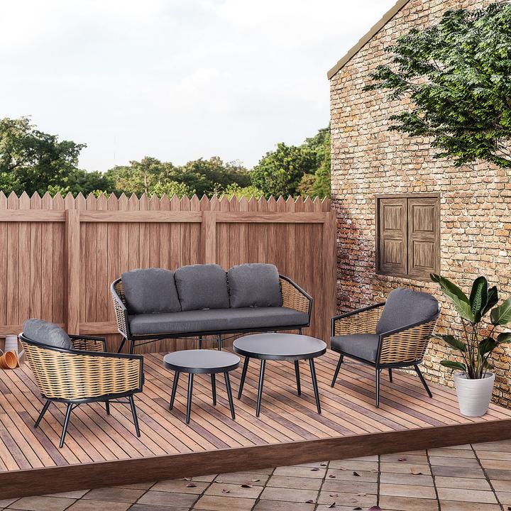 Immagine prodotto Outsunny Set di mobili da giardino con design in vimini