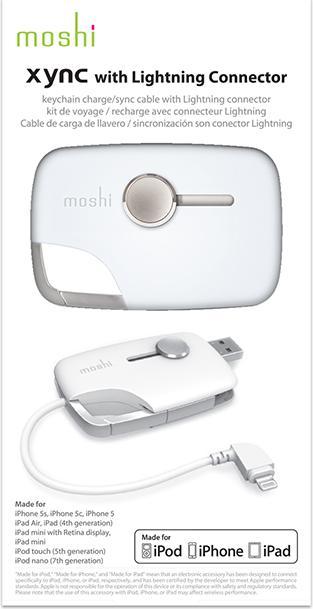 Actual product image Moshi Xync Synchronization Cable/ Keychain White (USB 2.0)