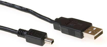 Image du produit USB 2.0 A 4 broches Mini B 1.8m USB A Mini-USB B Mâle Mâle Noir Câble USB (1.80 m, USB 2.0)