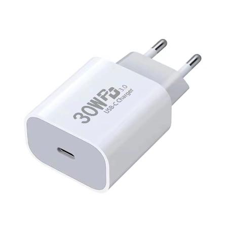 Deqster 30W USB-C Charger EU-Plug, 30 Watt, White (30 W), Caricatore USB, Bianco