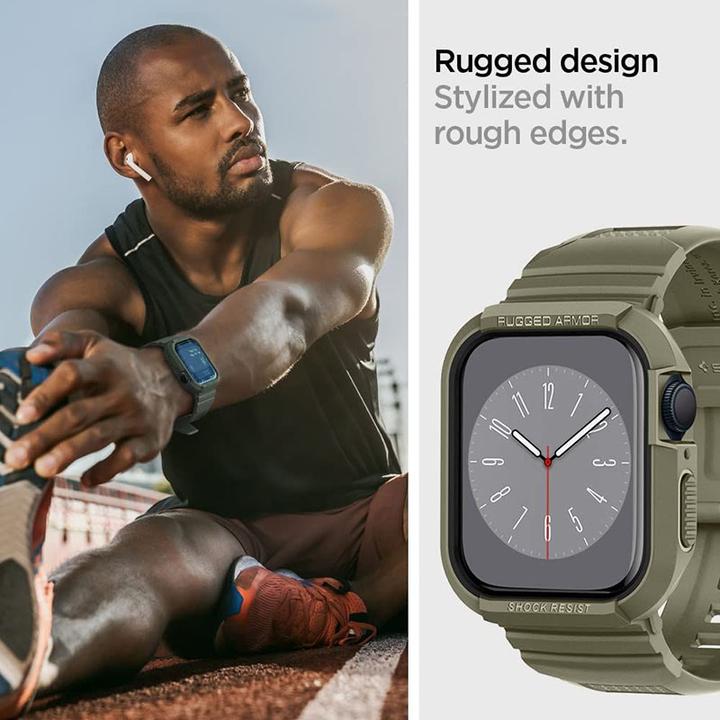 Produktbild Spigen RUGGED ARMOR?PRO? APPLE WATCH 4 / 5 / 6 / 7 / 8 / SE (44 / 45 MM) VINTAGE KHAKI (44 mm, 45 mm, Thermoplastic polyurethane (TPU))