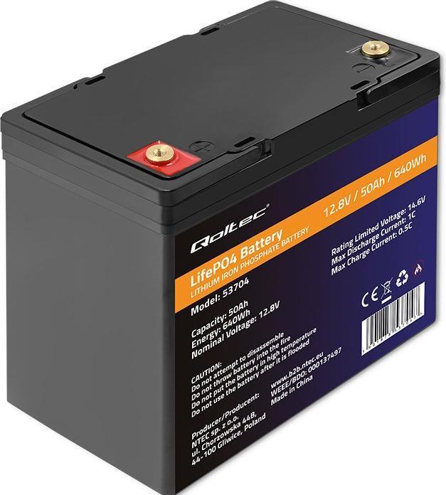 Immagine prodotto Qoltec Lithium-Eisenphosphat-Batterie (12.80 V, 50 Ah)