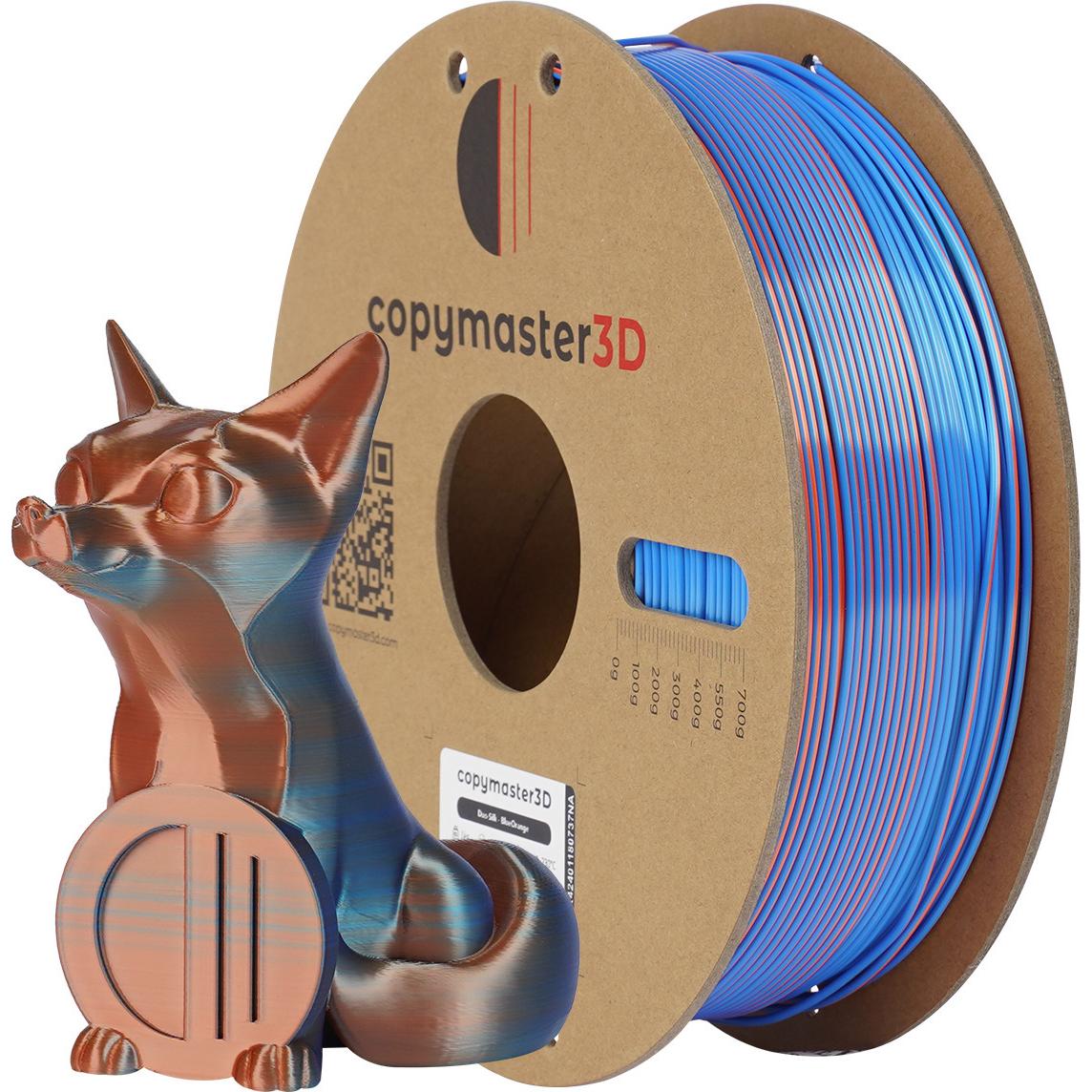 Copymaster3D Duo-Silk 3D Printer Filament, 1.75 mm, blue/orange (PLA, 1.75 mm, 1248 g, Mehrfarbig), 3D Filament, Mehrfar...