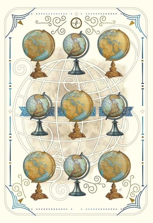 da Vinci Karte 12x18cm + Umschlag 9 Globen