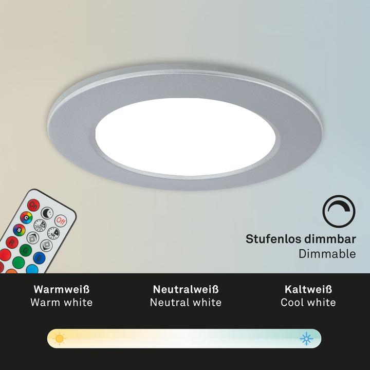 Produktbild Briloner RGB-CCT LED Einbauleuchten-Set,chrom-matt,3xLED/4,8W, IP65 (450 lm)