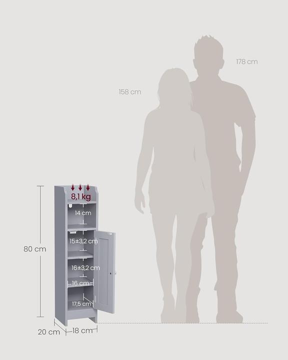 Actual product image Vasagle Elise (20 x 18 x 80 cm, 18 x 20 x 80 cm)