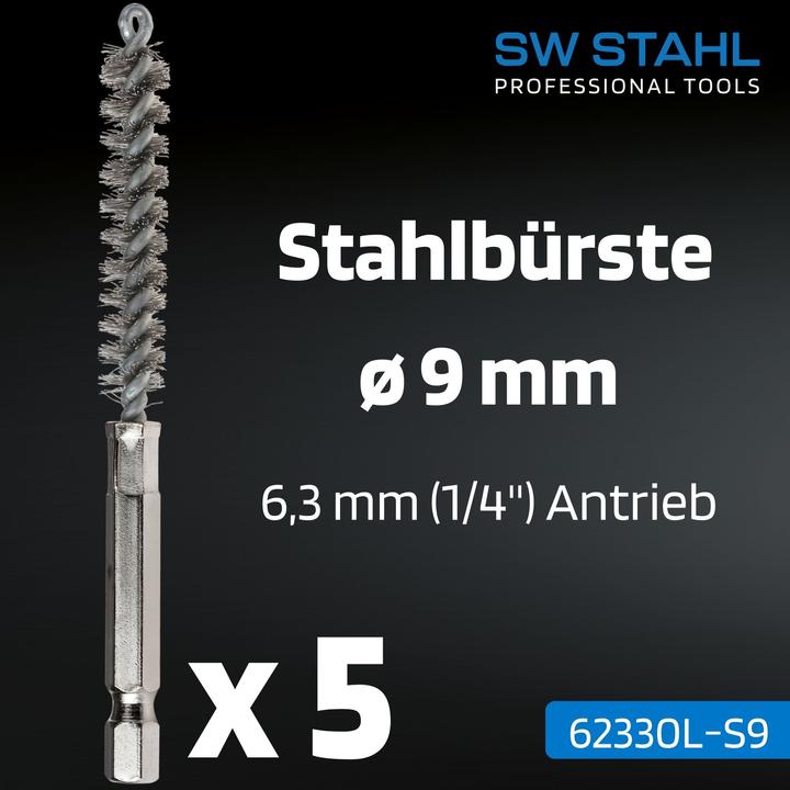 Actual product image SW-Stahl 62330L-S9 Stahlbürste, 9 mm