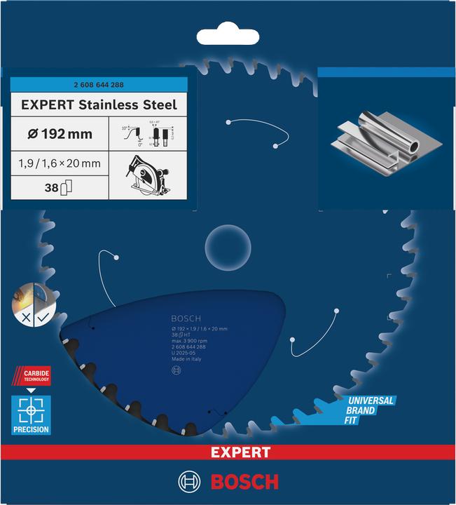 Produktbild Bosch Professional Zubehör Kreissägeblatt Expert for Stainless Steel, 192 x 20 x 1,9 x 38