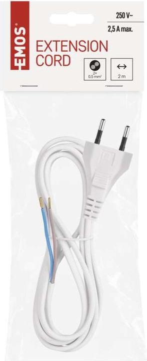 Image du produit Emos Câble d'alimentation PVC 2x 0,5mm2, 2m, blanc (2 m)