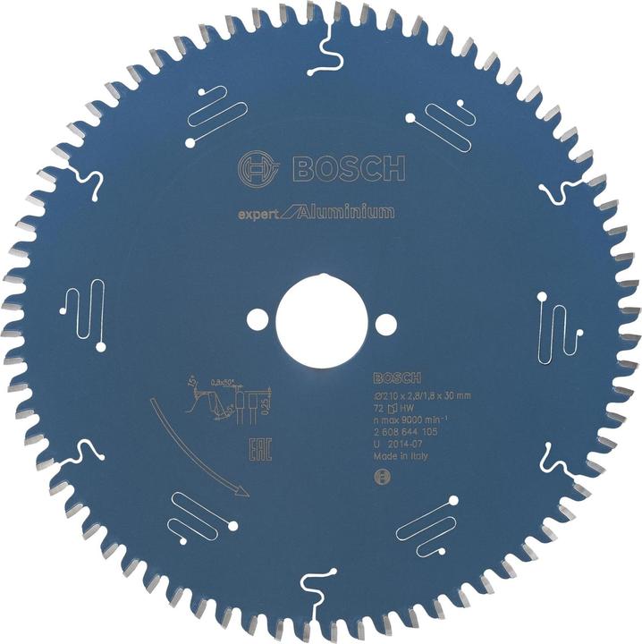 Bosch Professional Zubehör Kreissägeblatt Expert for Aluminium, 210 x 30 x 2,8 mm, 72