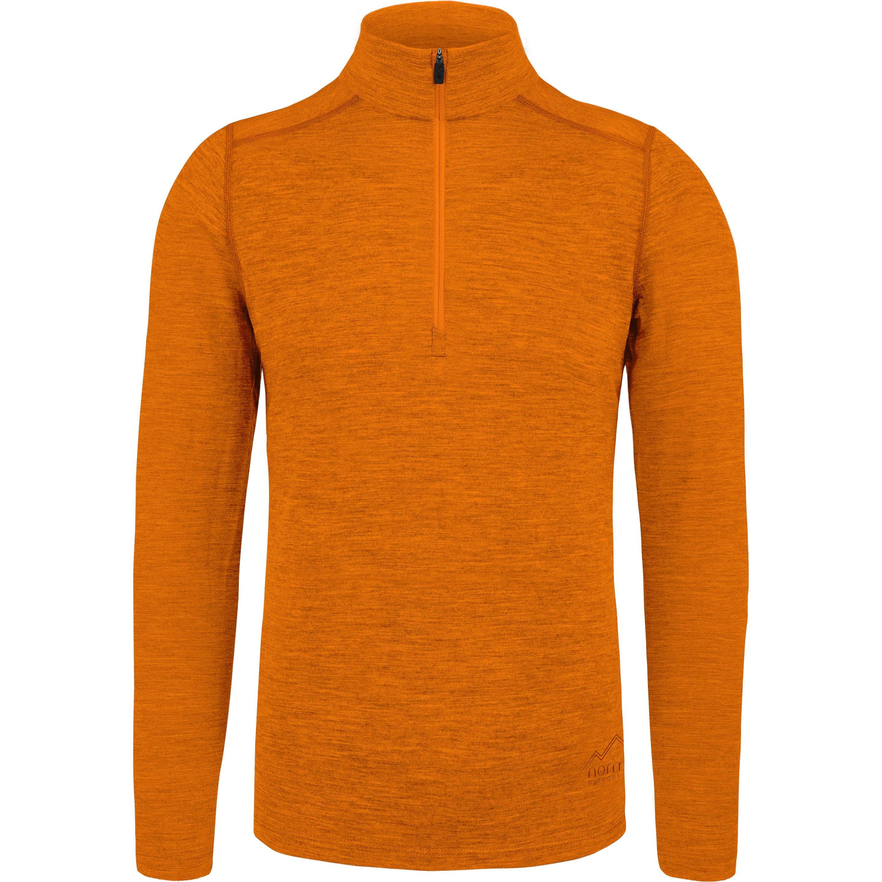 Normani, Herren, Jacke, Herren Merino Langarm mit 1/4 Zipper Canberra - 1583 (XXL), Orange, XXL