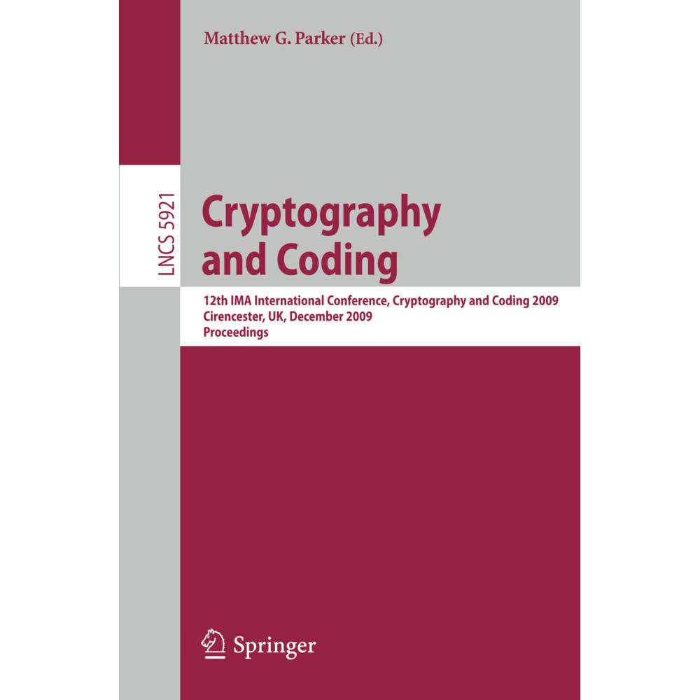 Cryptography and Coding, Fachbücher von Stefania Fanali
