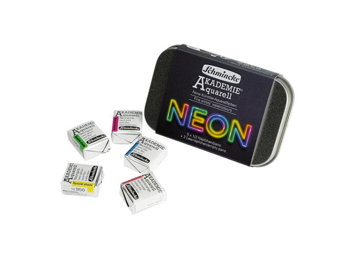 Actual product image Schmincke Aquarell Neon Akademie 5er Set 1/2 Näpfe (Neon, 5 ml)
