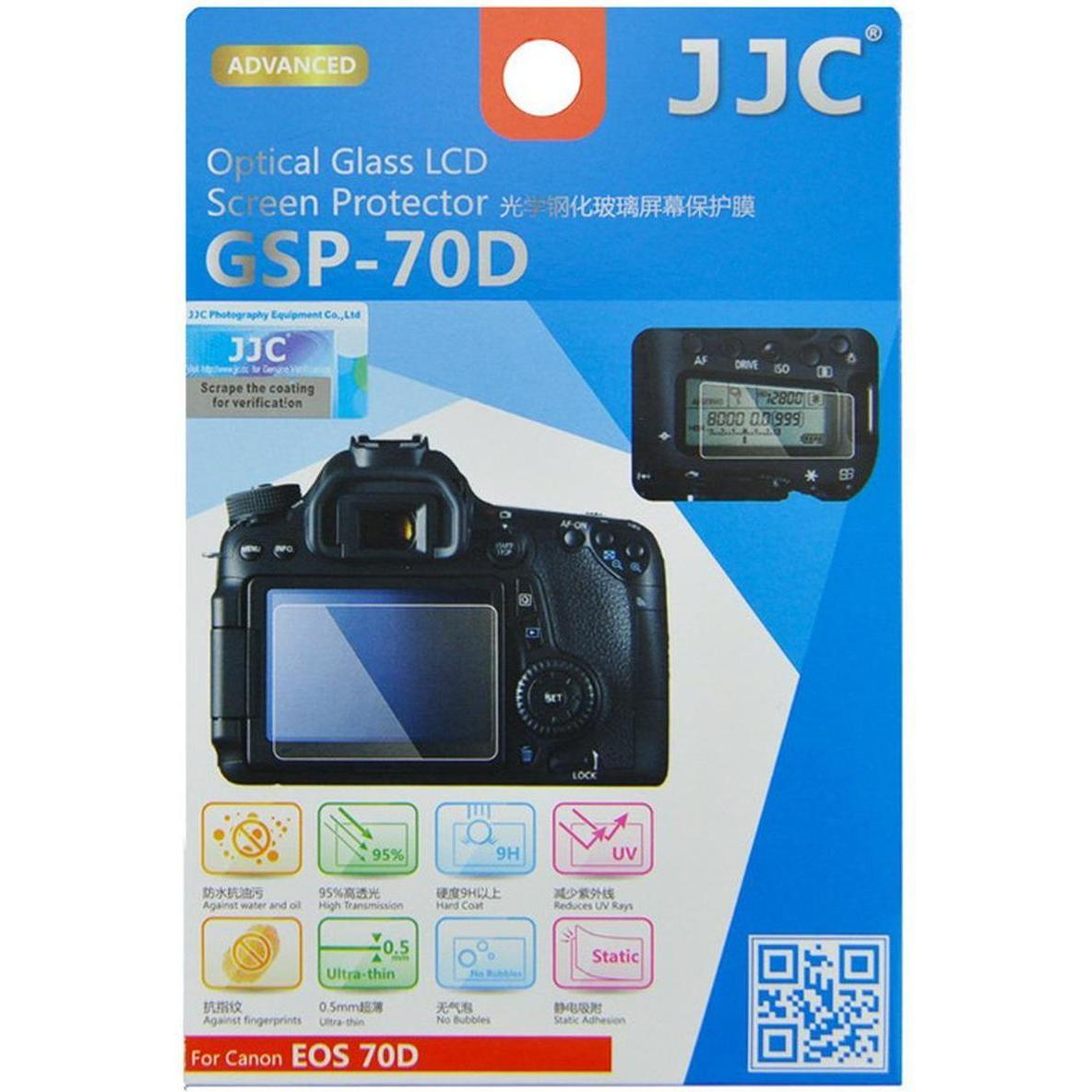 JJC Protettore di vetro ottico GSP 70D (Pellicola protettiva), Custodia fotocamera, Trasparente