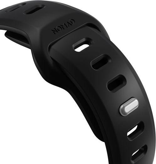 Actual product image Nomad Tempo Band 46mm Black (20 mm, compression moulded, PFAS-free FKM fluoroelastomer, CNC-milled aluminium locking pin)