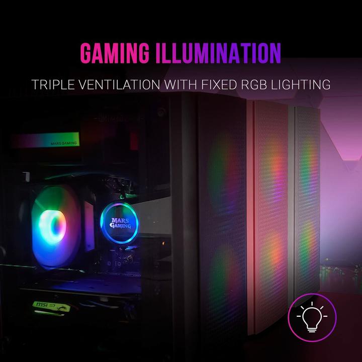 Produktbild Mars Gaming Boitier Mini Tour Micro Atx Mc300 RGB Avec Panneau Vitré (Noir) (mATX, Mini-ITX)