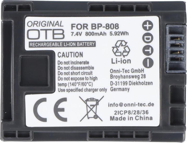 Actual product image AccuCell Akku Canon BP-808 (Camera battery)