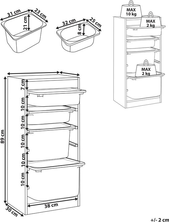 Produktbild Beliani Tobin (42 x 30 x 89 cm)