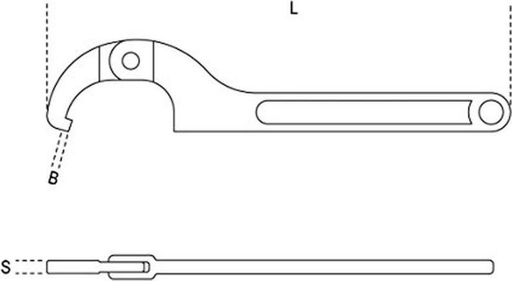 Actual product image Beta Tools Klucz hakowy z pazurem przegubowy 120-180mm (000990290) (120 mm, 124 mm, 125 mm, 130 mm, 135 mm, 140 mm, 142 mm, 145 mm, 150 mm, 155 mm, 160 mm, 165 mm, 170 mm, 175 mm, 180 mm)