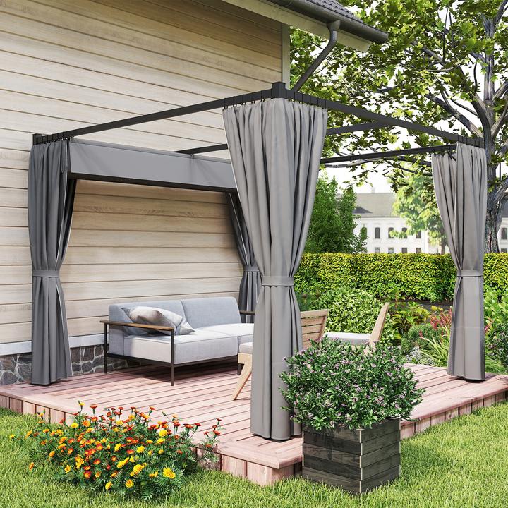 Immagine prodotto Outsunny Pergola Metall, Polyester Hellgrau (300 cm, 300 cm)