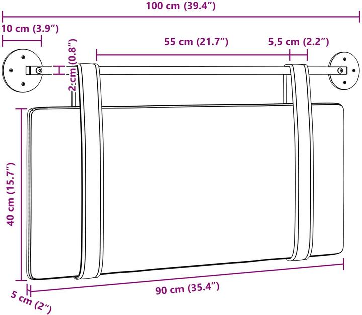 Actual product image vidaXL Modernes Kopfteil (100 x 5 x 5 cm)