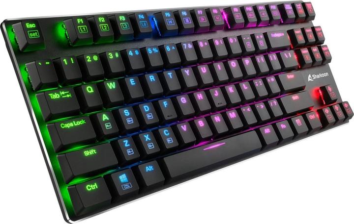 Actual product image Sharkoon PureWriter TKL RGB Keyboard USB QWERTY US English (USA, Cable)