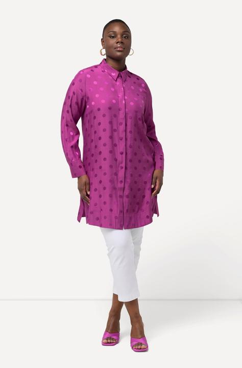 Produktbild Ulla Popken Longbluse, Jacquard-Punkte, Hemdkragen, Langarm (46, 48)