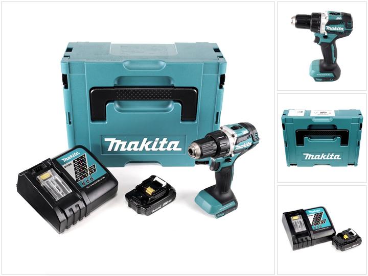 Actual product image Makita DDF 484 RA1J Cordless drill driver 18 V 54 Nm Brushless + 1x battery 2.0 Ah + charger + Makpac