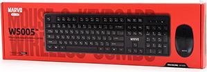 Actual product image Marvo WS005 2.4GHz Wireless Keyboard and Mouse Black (US, Wireless)