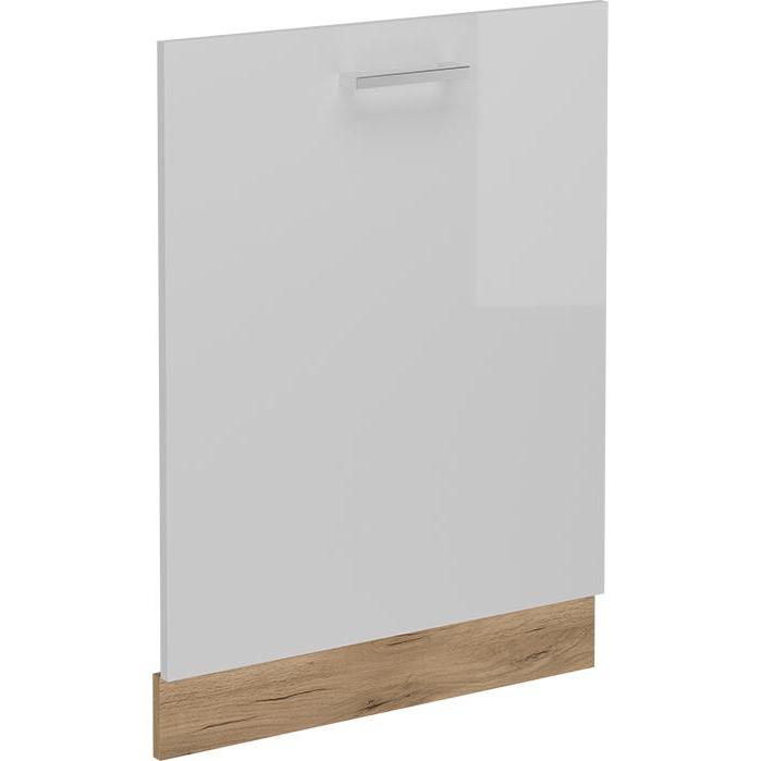 Vichy Geschirrspülblende R-Line, Weiss Hochglanz/Goldkraft Eiche, 60 cm ohne Arbeitsplatte, Geschirrspüler Zubehör, Weis...