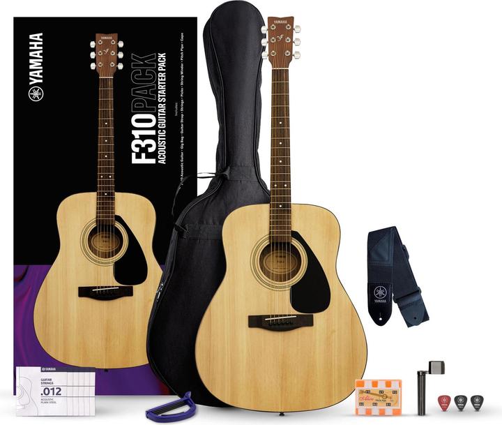 Produktbild Yamaha F310PII Natural akoestische western gitaar set (Westerngitarre, Tonholz, Rosenholz, Fichte, Harnstoff (Sattel), Chrom (Mechaniken))