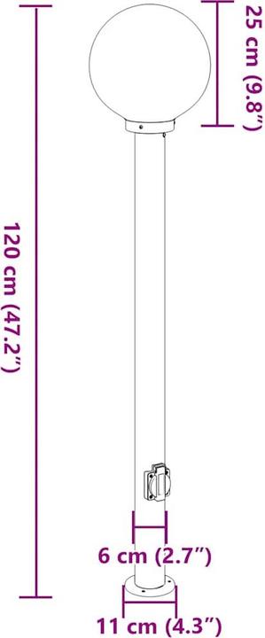 Image du produit vidaXL Pollerleuchte (E27, IP44)