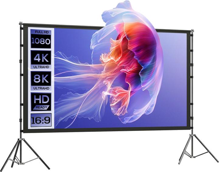Actual product image Homcom Projektor-Leinwand Polyester, Aluminium Schwarz (100", 16:9)