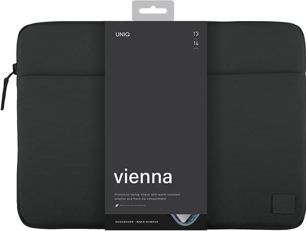 Produktbild Uniq etui Vienna laptop Sleeve 14" czarny/midnight black Waterproof RPET (14")