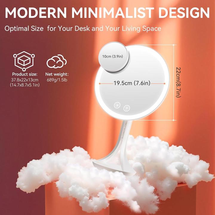 Image du produit Auxmir LED Schminkspiegel mit 10-facher Vergrösserung