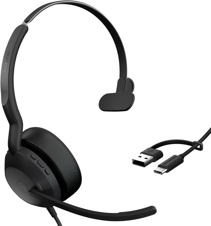 Produktbild Jabra Evolve2 50 (Kabelgebunden, USB-A, Alcatel-Lucent, Avaya, Cisco, Google Meet, Microsoft Teams, Unify, Zoom)