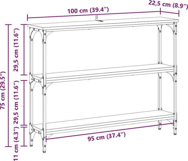 Image du produit vidaXL Konsolentisch (100 x 22.50 x 75 cm)