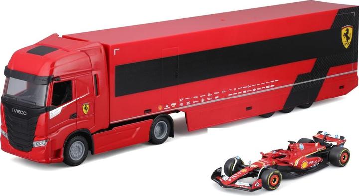 Bburago Ferrari Trailer Iveco S-Way + 1 Ferrari SF23 1/43