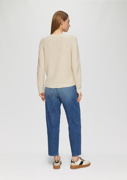 Immagine prodotto S.Oliver Strickpullover Gerippter Strickpullover aus Baumwollmix mit V-Ausschnitt (48)