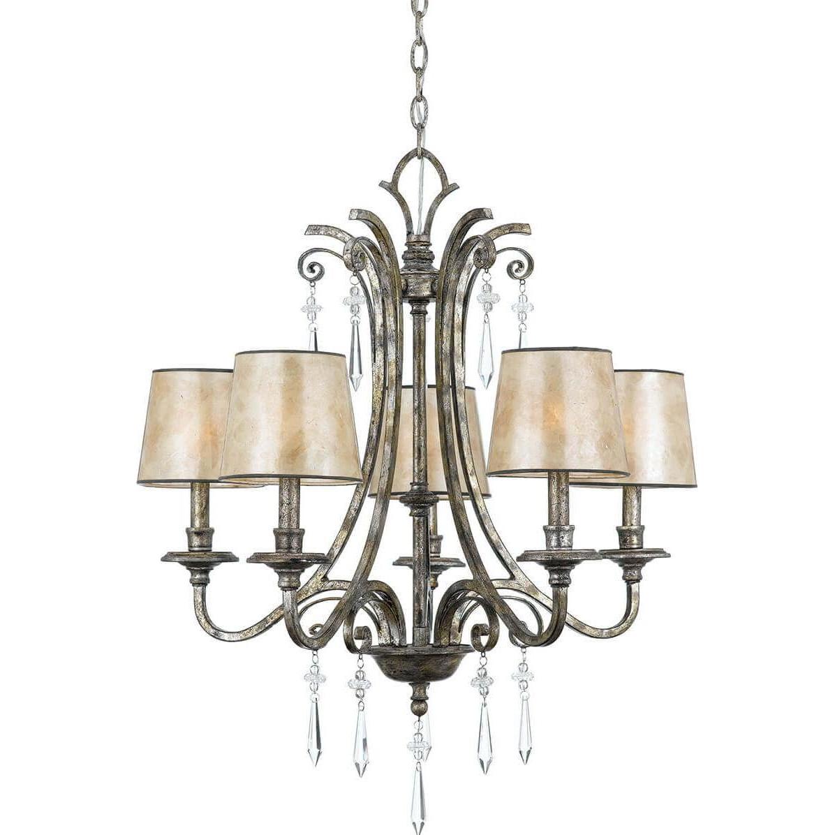 Elstead Lighting, Kronleuchter, Kendra Kronleuchter E14 5-fach Gesprenkeltes Silber (68.90 cm)