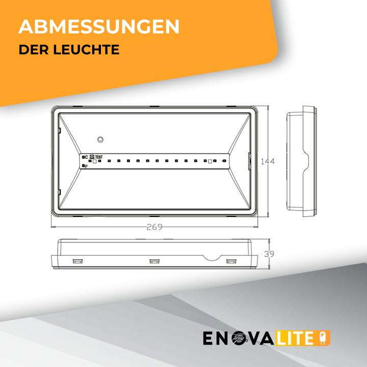 Produktbild Enova ELED 200104 - LED-Fluchtwegleuchte Notausgang TEST-Fkt.