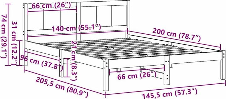 Image du produit vidaXL Bettgestell (140 x 200 cm)