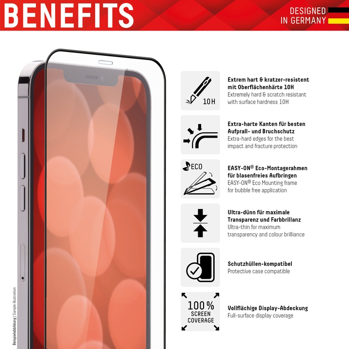 Produktbild Displex Real Glass, Full Cover Panzerglas (1 Stück, Apple iPhone 12, Realme 12 Pro+)